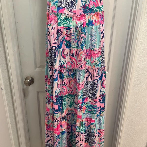 Lilly Pulitzer Loro Tiered Maxi Dress in Multi Patch to Match - Large - EUC - Picture 12 of 16